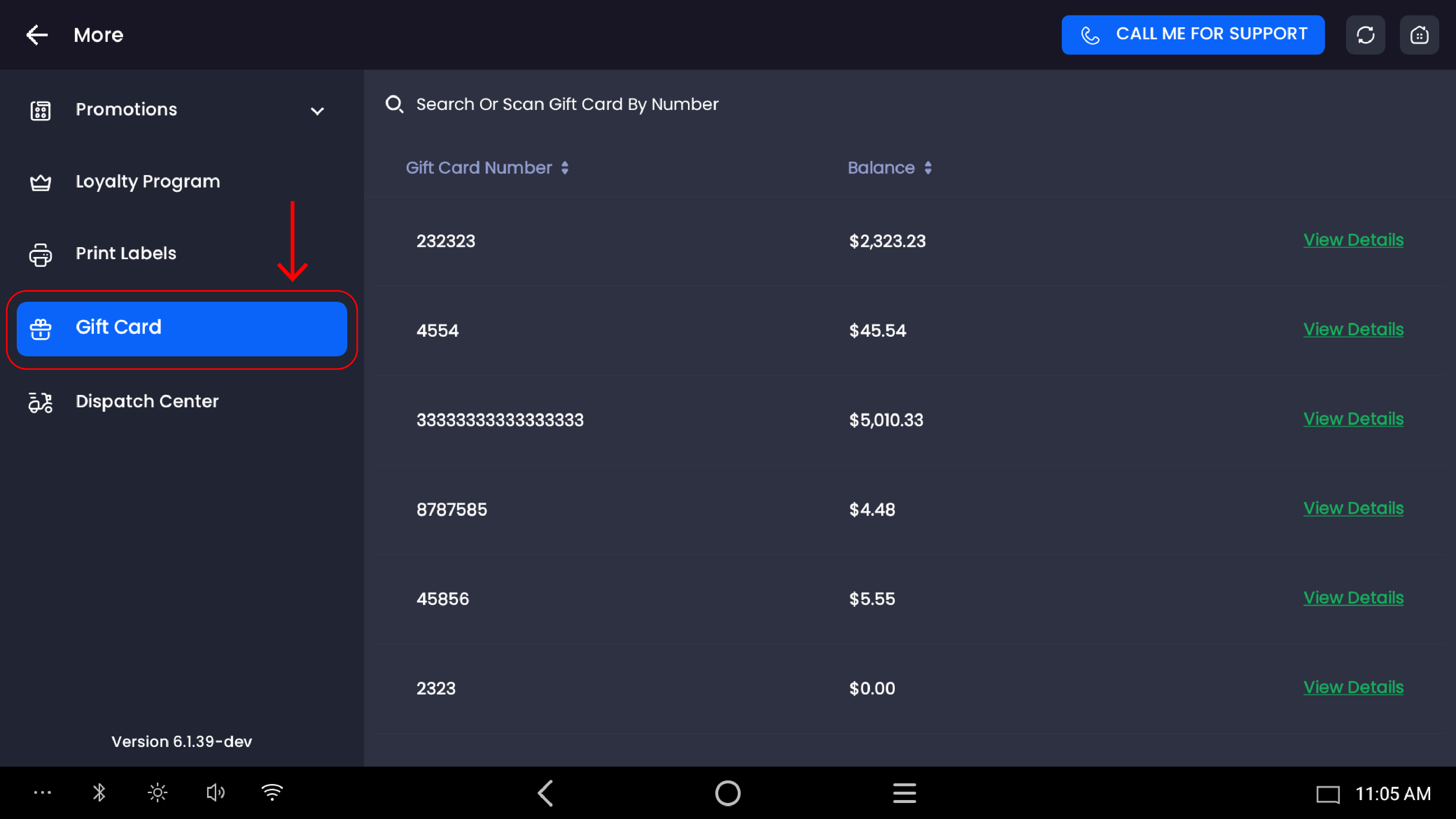 POS - More - Gift Card_Quickvee POS → More → Gift Card-20260528-134408.jpg