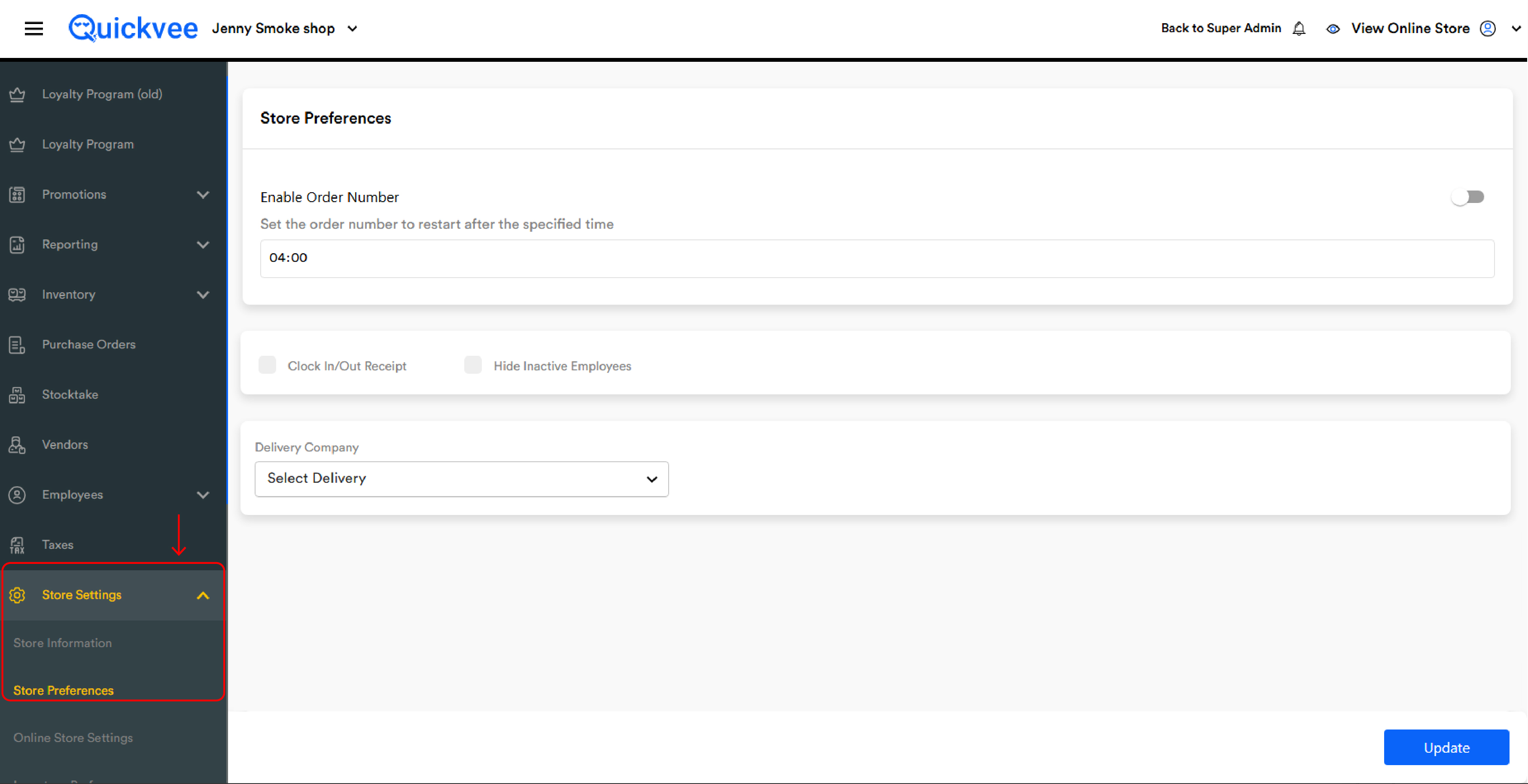 1_Quickvee Backend → Store Settings → Store Preferences-20260610-111144.jpg